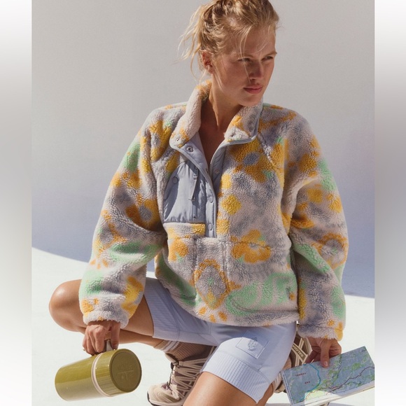 Free People Hit The Slopes Printed Fleece Pullover